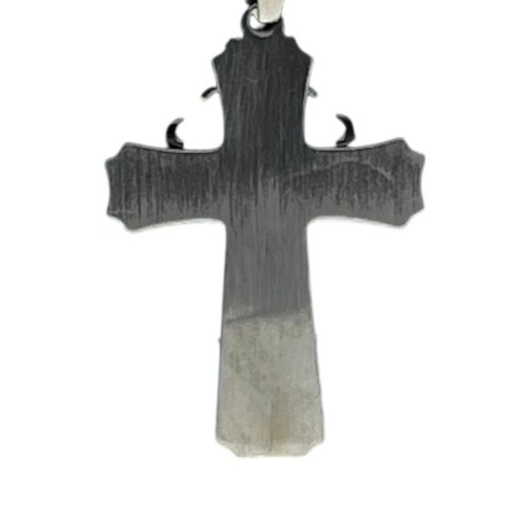 Mens Medieval Stainless Steel Cross Pendant Necklace With Box Chain - Picture 6 of 13